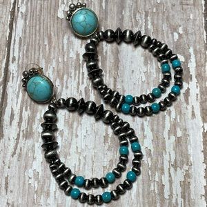 Navajo Style Pearl Post Earrings